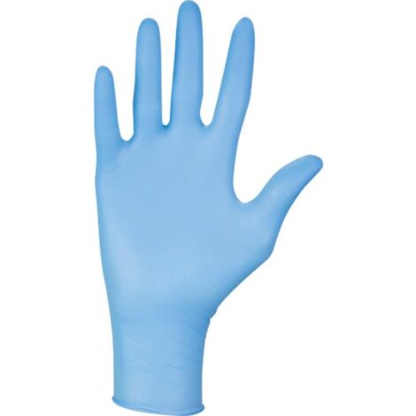 Gants nitrile à usage unique ambidextre bleu taille L