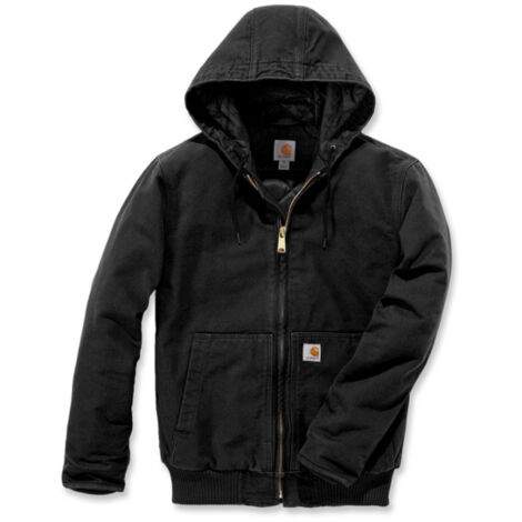 Carhartt – Blouson court en cotton duck noir – Capuche ajustable – Isolation 3M Thinsulate 80g – Poches renforcées pour rangement sécurisé (1/6)