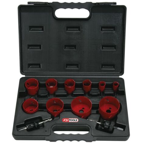 Kstools – Coffret de scies cloches 12 pcs – HSS Bi-Métal – Diamètre de 19 à 67 mm – Pour métaux durs, plâtre et bois compressé