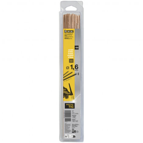 GYS – Baguettes de soudage TIG SG2 en acier G3Si1 – Diamètre 1,6 mm – Longueur 330 mm – Lot de 60 pièces