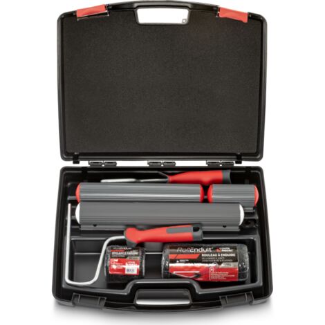L'Outil Parfait – Couteau à enduire 5 pièces – 2 lames dures 10 et 30 cm, 1 lame souple 40 cm – Roll'Enduit 80 et 180 mm – Pour enduit en pâte (1/4)