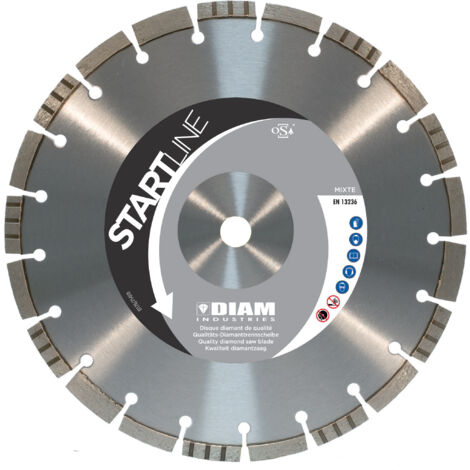 DISQUE DIAMANT MIXTE LM90 Ø350 MM ALÉSAGE 25MM ACIER/BÉTON/ASPHALTE DIAM INDUSTRIE 470713