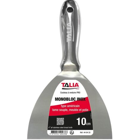 Couteau à enduire monobloc type américain inox 10cm - TALIAPLAST - 440433