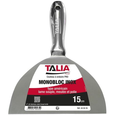 Couteau à enduire monobloc type américain inox 15cm - TALIAPLAST - 440435