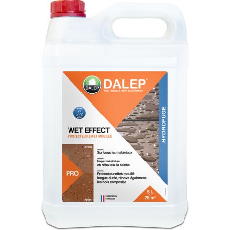Dalep – Protecteur effet mouillé 5 L – Hydrofuge pour matériaux poreux – Rénovation bois composite – Imperméabilise et rehausse la teinte