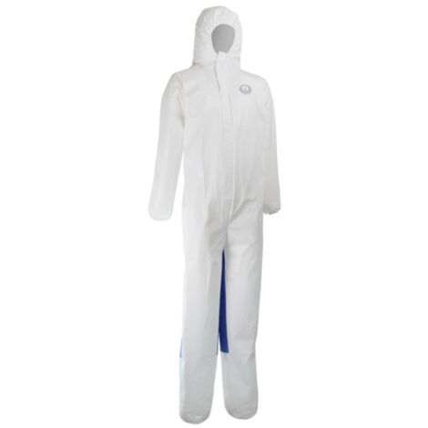 Combinaison de protection 3XL Type 5 & 6 Bi-matière Microporeux 65 gm² + SMS bleu 55 gm² à l'arrière - SINGER - PLY450