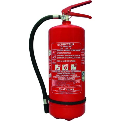 Extincteur homologué poudre 6kg avec manometre de contrôle ANAF - 16458