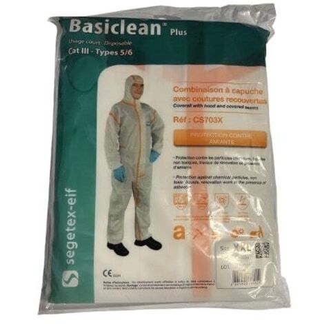 COMBINAISON AMIANTE BASICLEAN+ SEGETEX TU - CS7035   48/50 (XXL)