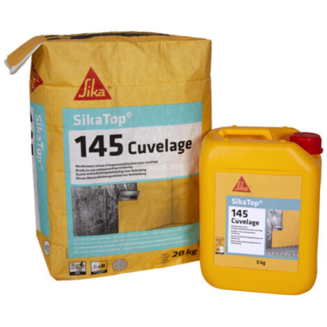 Mortier d'imperméabilisation SikaTop 145 – Pour cuvelage en béton – Gris – 25kg – Résistance à l'eau sous pression