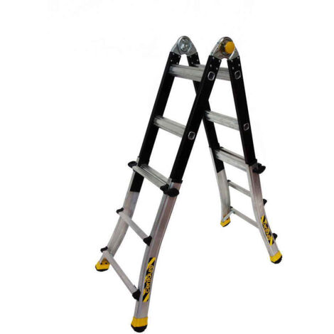Centaure – Échelle télescopique pliante 3 positions – Hauteur 2,95 m – Compacte et ergonomique – Patins antidérapants – Poids 11,2 kg
