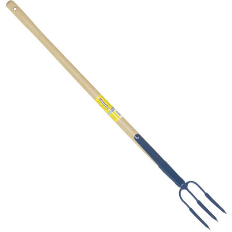 Fourche à rosiers bleu 3 dents – Manche 90 cm – Forgée à chaud – Dureté 140 kg/mm² – Fabrication française – Outils Perrin