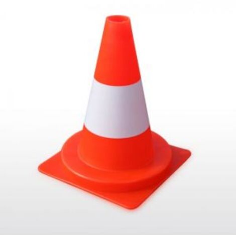 Cône de chantier 20cm PVC orange - 1 bande peinture blanche VINMER - 141106