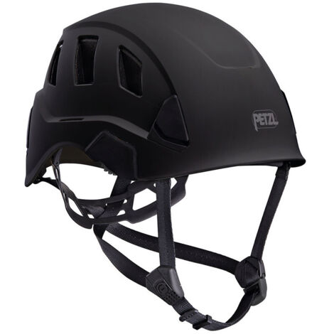 Petzl – Casque Strato ventilé noir – Norme EPI EN 12492 – Coque EPP/EPS légère – Jugulaire DUAL modifiable – Ventilation efficace pour confort