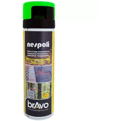 Peinture Aérosol Marquage Permanent NESPOLI - Vert Fluo (182108) 0,5 L (1/2)