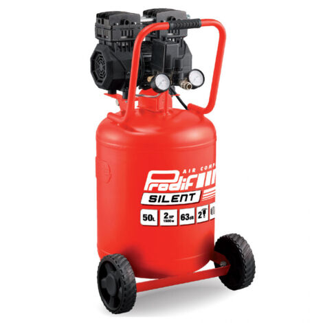 Prodif – Compresseur vertical silencieux 50L 2 CV – Débit 210 L/min – Pression max 8 bars – Niveau sonore 63 dB à 7m