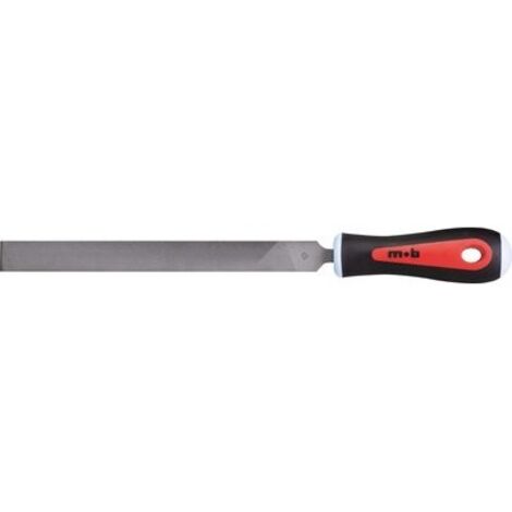 Mob Outillage – Lime plate à main 200 mm – Manche bi-matière pour confort – Acier 1,3 à 1,4 % carbone – Dureté 65 HRC pour finition précise