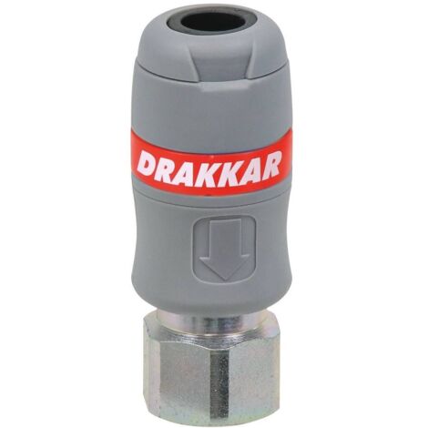 Raccord rapide femelle passage d'air 6mm filetage femelle 3/8' DRAKKAR - 01344 (1/2)