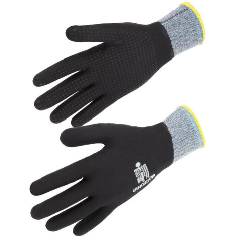 10 paires gants nitrile tout enduit SINGER SAFETY NYMFIT02 - Noir - 8 (M)