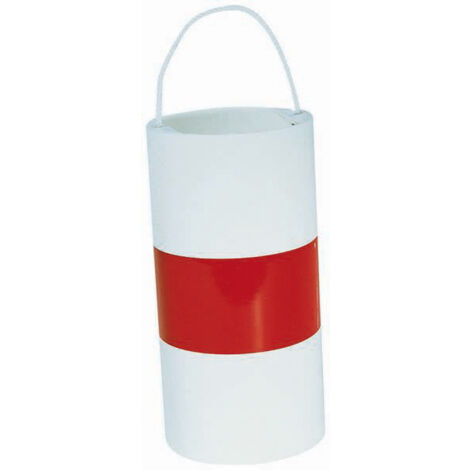 Taliaplast – Fardier cylindrique pour barres métalliques – Polypropylène blanc – Hauteur 20 cm, diamètre 10 cm – Bande rétro-réfléchissante – Drisse nylon – 510105 (1/4)