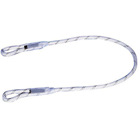 Longe anti-chute 1 m Ø 10,5 mm – Cordage polyamide statique – 2 boucles cousues – Pour travaux en hauteur – Sassi