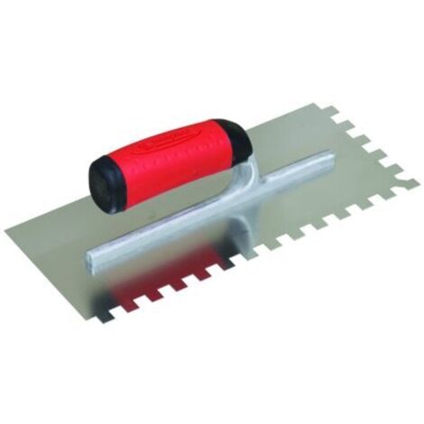 Taliaplast – Platoir à colle dents carrées 28 x 12 cm – Lame acier inox 6/10ème – Monture alu pour application précise de colle