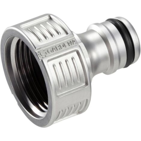 Gardena – Raccord pour circuit d'arrosage 26,5 mm – Connecteur mâle/femelle 3/4'' – Métal argenté – Pour tuyaux de jardin