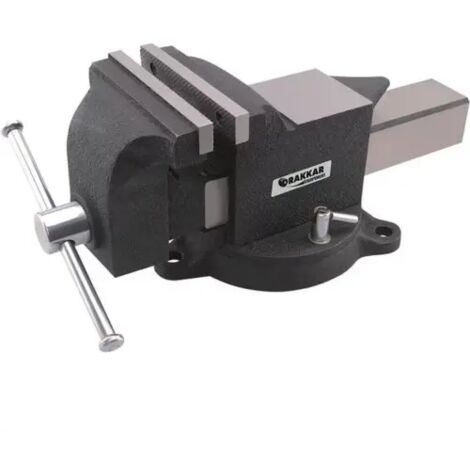Drakkar Equipement – Etau acier 150 mm – Largeur des mâchoires 150 mm – Capacité de serrage 150 mm – Base pivotante 360° – Enclume intégrée