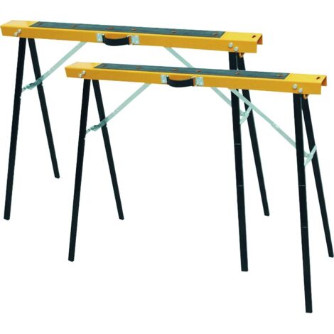 Drakkar Equipement – Lot de 2 tréteaux pliants – Châssis tubulaire métal – Capacité 100kg – Hauteur 780mm – Largeur 1000mm – Profondeur 390mm