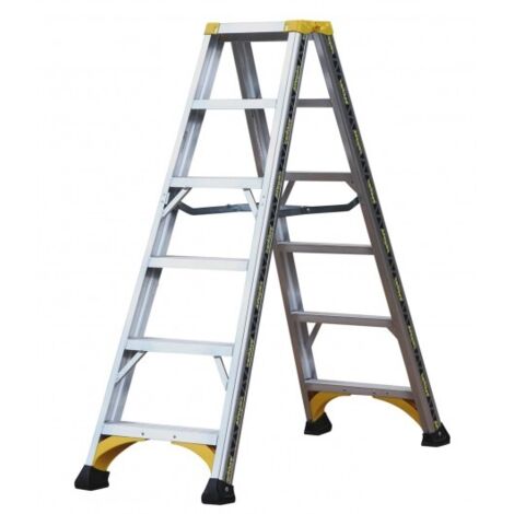 Centaure – Marchepied aluminium double accès 2x6 marches – Antidérapantes 80mm – Charge maximale 150kg – Hauteur d'accès 2,95m