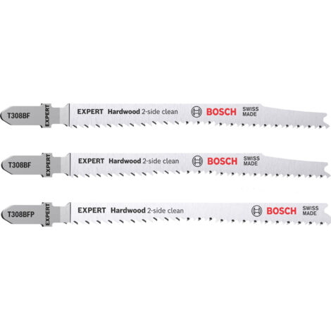 Kit 3 lames de scie sauteuse Hardwood 2-Side Clean - BOSCH EXPERT - 2608900549