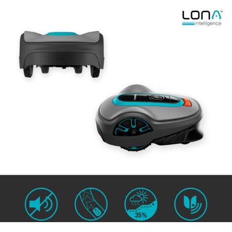 GARDENA smart SILENO Life 1000. Tondeuse robot connectée.  1000m². Technologie LONA. Tond sous la pluie. Capteur de gel. Nettoyage à l’eau. Ultra-silencieuse (19702-66).