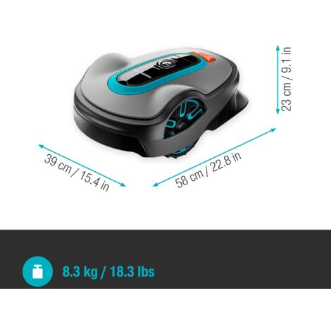 GARDENA smart SILENO Life 1000. Tondeuse robot connectée.  1000m². Technologie LONA. Tond sous la pluie. Capteur de gel. Nettoyage à l’eau. Ultra-silencieuse (19702-66).