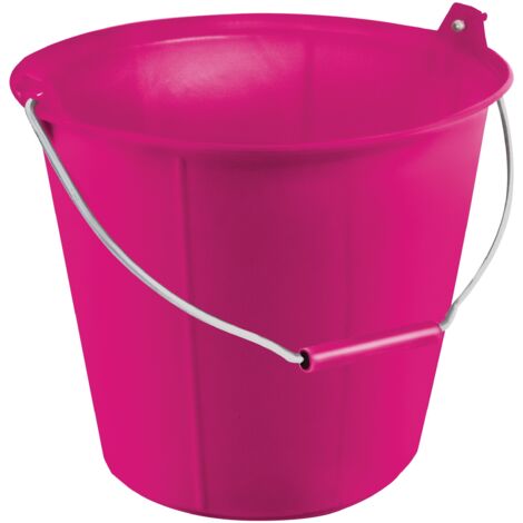 Taliaplast – Seau de maçon 13l en polyéthylène – Résistance 80 kg – Poignée ergonomique – Graduation moulée pour dosage précis - ROSE 13 L