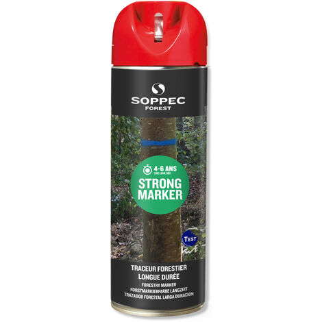 Bombe de peinture - Traceur strong marker SOPPEC longue durée rouge 4-6 ans - 131704o