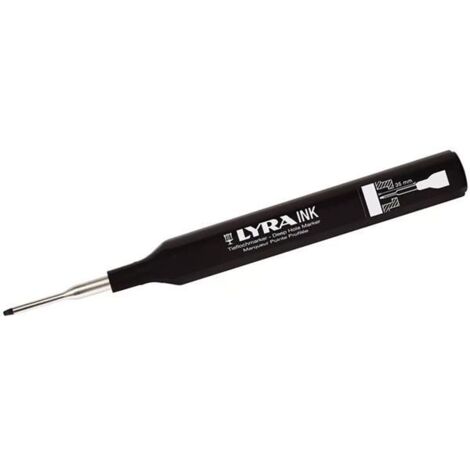 Marqueur à pointe fine noir – Encre permanente résistante à l'eau – Pointe en acier inoxydable Ø 1,5 mm – Pour marquages précis sur toutes surfaces – Lyra