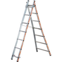 Tubesca Comabi – Échelle articulée transformable 2 plans aluminium – Hauteur d'accès 4.70m – 4 positions d'utilisation – Norme EN 131 – Charge max 150kg
