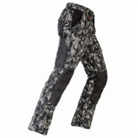 Kapriol – Pantalon long extensible camouflage gris – Tissu 97% coton, 3% élasthanne – Renforts polyester Oxford – Poches Velcro et cargo – Slim Fit
