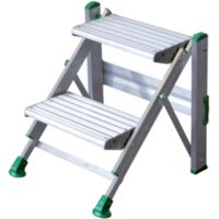 Facal – Marchepied extra-plat 2 marches – Hauteur de travail 2m52 – Aluminium pliant – Plate-forme 32x46 cm – Angle 68° – PO2