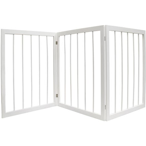 CHERISH - 3 Section Wooden Solid Wood Folding Pet Gate - White