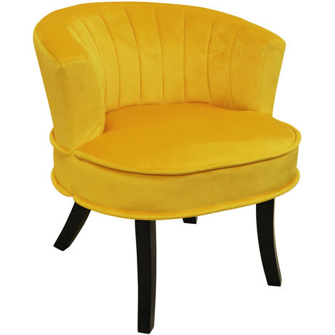 CLAM Designer Curved Shell Back Accent Occasional Chair Yellow