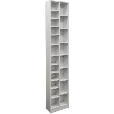 160 Dvd Media Storage Tower Shelves, White Cd Dvd Storage Tower