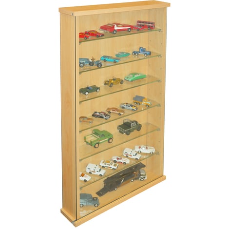 COLLECTORS - Wall Display Cabinet With Six Glass Shelves - Beech