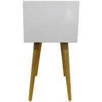 Bedside Table with 2 Drawers White Solid Wood Side Table Pine KYS-203494WH 