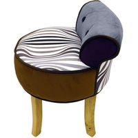 WILDE - Stool / Low Back Padded Chair with Wood Legs - Black / White / Brown / Grey - Black / White / Brown / Grey