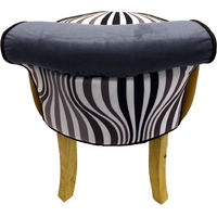 WILDE - Stool / Low Back Padded Chair with Wood Legs - Black / White / Brown / Grey - Black / White / Brown / Grey