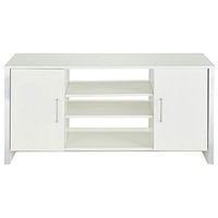 COLUMN - Modern Sideboard / Storage Cupboard / Display Unit - White / Chrome