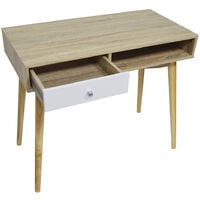 INDUSTRIAL - 1 Drawer Office Computer Desk / Dressing Table - Oak / White - Oak / White