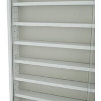 REVEAL - 6 Shelf Glass Wall Collectors Display Cabinet - White - White