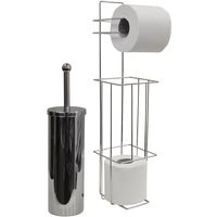 VALENCIA - Chrome Toilet Brush and Loo Roll Dispenser - Silver