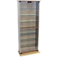 BOSTON - 116 DVD/ 344 CD Book Storage Shelves Glass / Collectable Display Cabinet - Oak
